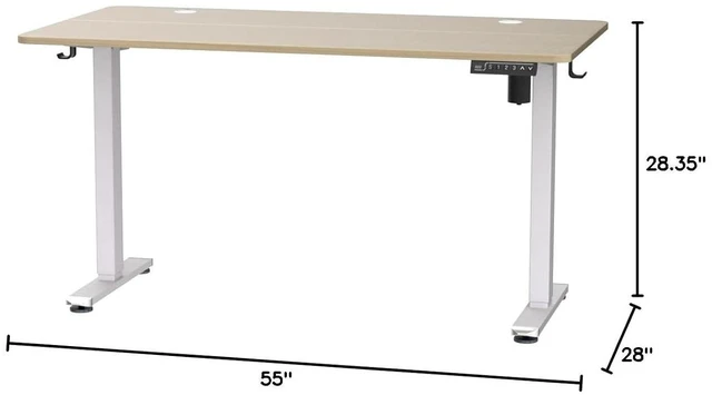 Alt view image 3 of 7 - ErGear Height Adjustable Electric Standing Desk, 55 x 28 Inches Sit Stand up Desk, Memory Computer Home Office Desk, Natural