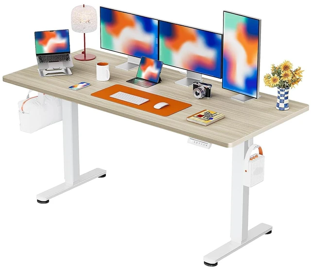Main image of ErGear Height Adjustable Electric Standing Desk, 71 x 30 Inches Sit Stand up Desk, Memory Computer Home Office Desk, Natural