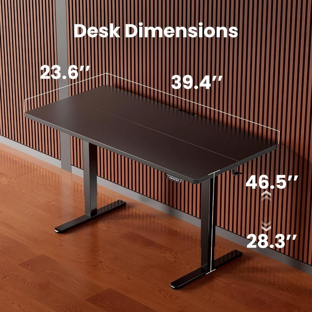Alt view image 3 of 7 - ErGear Height Adjustable Electric Standing Desk, 40 x 24 Inches Sit Stand up Desk, Memory Computer Home Office Desk, Black