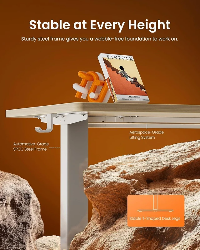 Alt view image 5 of 7 - ErGear Height Adjustable Electric Standing Desk, 71 x 30 Inches Sit Stand up Desk, Memory Computer Home Office Desk, Natural