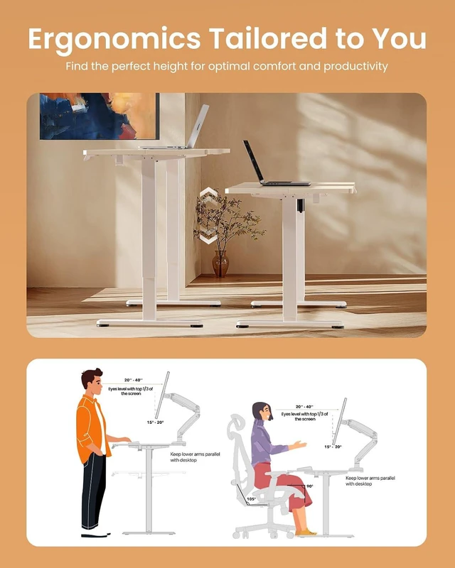 Alt view image 7 of 7 - ErGear Height Adjustable Electric Standing Desk, 71 x 30 Inches Sit Stand up Desk, Memory Computer Home Office Desk, Natural