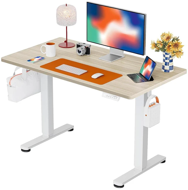 Main image of ErGear Height Adjustable Electric Standing Desk, 44 x 24 Inches Sit Stand up Desk, Memory Computer Home Office Desk, Natural