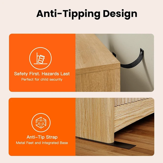 Alt view image 6 of 7 - Pipishell Fluted 7 Drawer Dresser, Modern Wood Chest of Drawer, Natural Oak