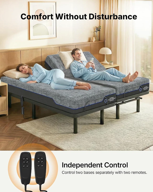 Alt view image 7 of 7 - Amada Twin XL Adjustable Bed Frame with Head and Foot Incline, Quiet Motor
