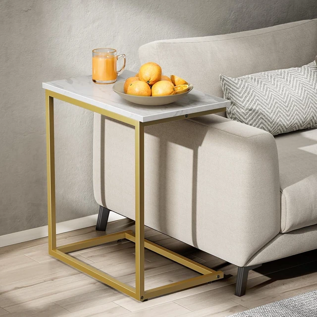 Alt view image 5 of 6 - Pipishell C Shaped End Table 27 inches High, Side Table for Couch Slide Under, C Table Sofa Side End Table for Living Room