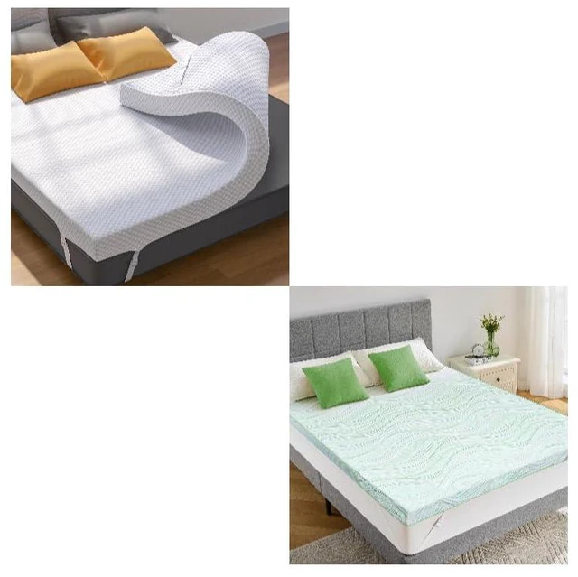 Main image of PERLECARE Queen Memory Foam Mattress Topper for Pressure Relief, Non-Slip Design with Removable & Washable Cover