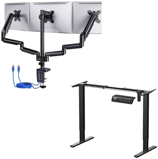 Main image of ErGear Triple Monitor Mount and ErGear Electric Stand up Desk Frame