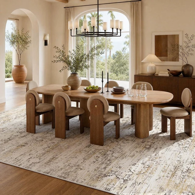Alt view image 3 of 7 - Amada 9x12 Washable Area Rug for Living Room, Beige, Vintage & Abstract