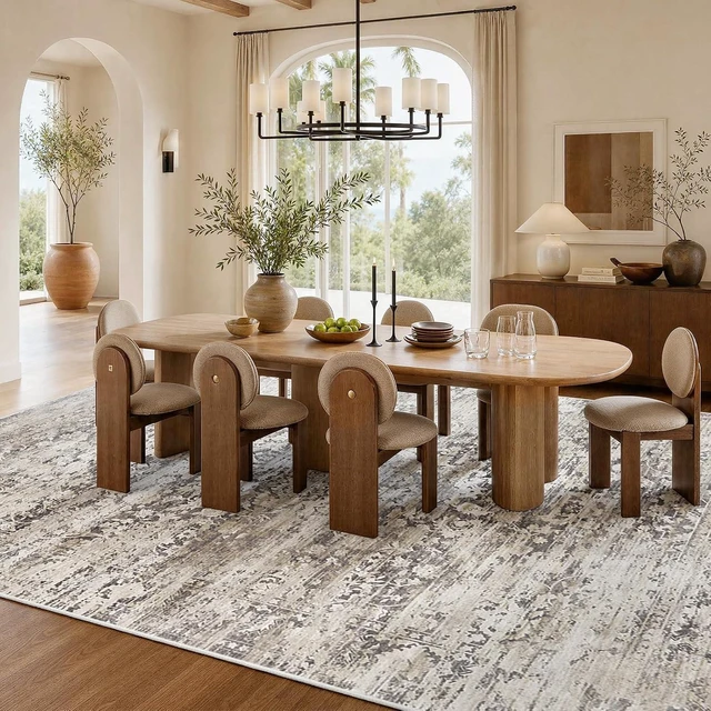 Alt view image 3 of 7 - Amada 9x12 Washable Area Rug for Living Room, Brown, Vintage & Abstract
