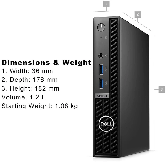 Alt view image 5 of 5 - OptiPlex 7000 7010 MFF Micro Form Factor 1.2L Business Desktop Computer, 12th Gen Hexa-Core i5-12500T (Beat i7-11700T), 16GB DDR4 RAM, 512GB PCIe SSD, WiFi 6, Bluetooth, Windows 11 Pro
