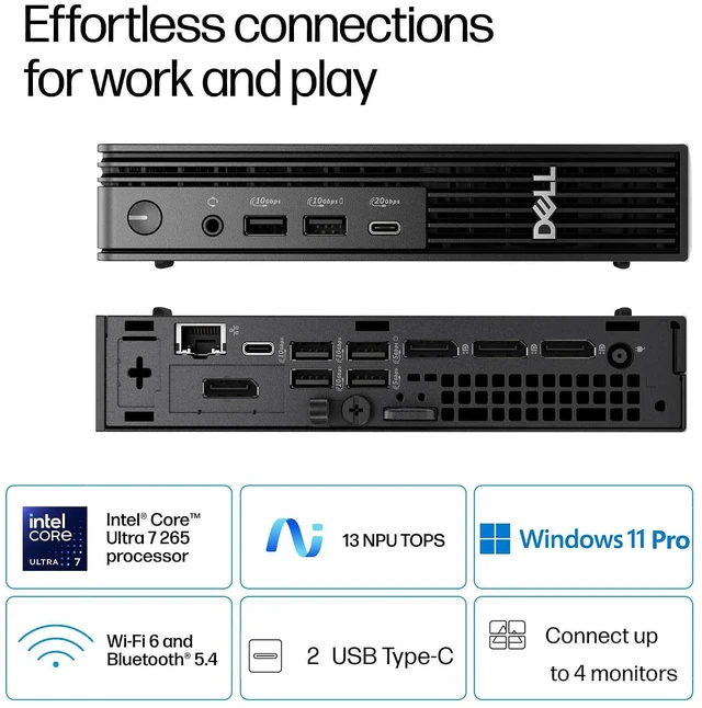 Alt view image 2 of 7 - OptiPlex 7020 MFF 7000 Micro Form Factor Mini Business Desktop Computer, 14th Gen 20-Core i7-14700T up to 5.2GHz, 32GB DDR5 RAM, 1TB PCIe SSD, WiFi 6, DisplayPort, HDMI, Windows 11 Pro