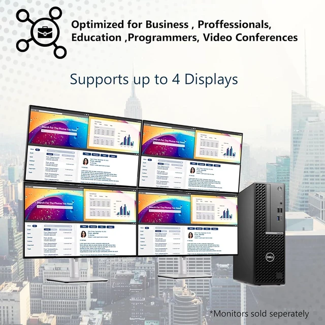 Alt view image 3 of 7 - Optiplex 7020 SFF Business Desktop, 14th Gen i5-14500 14-Core up to 5.0 GHz, 64GB DDR5 RAM, 4TB Storage(2TB PCIe SSD + 2TB HDD), RJ-45, DP Port, HDMI, Wi-Fi + Bluetooth, Windows 11 Pro