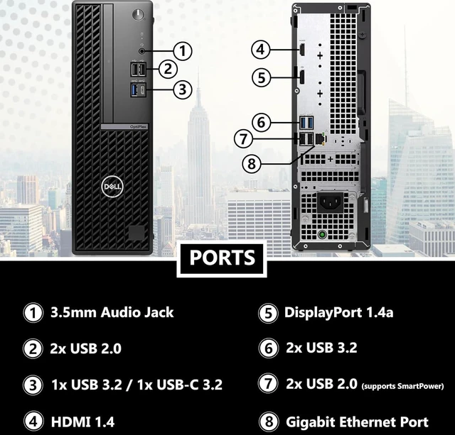 Alt view image 7 of 7 - Optiplex 7020 SFF Business Desktop, 14th Gen i5-14500 14-Core up to 5.0 GHz, 64GB DDR5 RAM, 4TB Storage(2TB PCIe SSD + 2TB HDD), RJ-45, DP Port, HDMI, Wi-Fi + Bluetooth, Windows 11 Pro