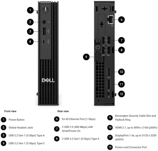 Alt view image 5 of 7 - OptiPlex 7000 7010 MFF 1.2L Micro Form Factor Business Desktop Computer, Hexa-Core i5-12500T (Beat i7-11700T), 32GB DDR4 RAM, 1TB PCIe SSD, WiFi 6, Bluetooth, Windows 11 Pro