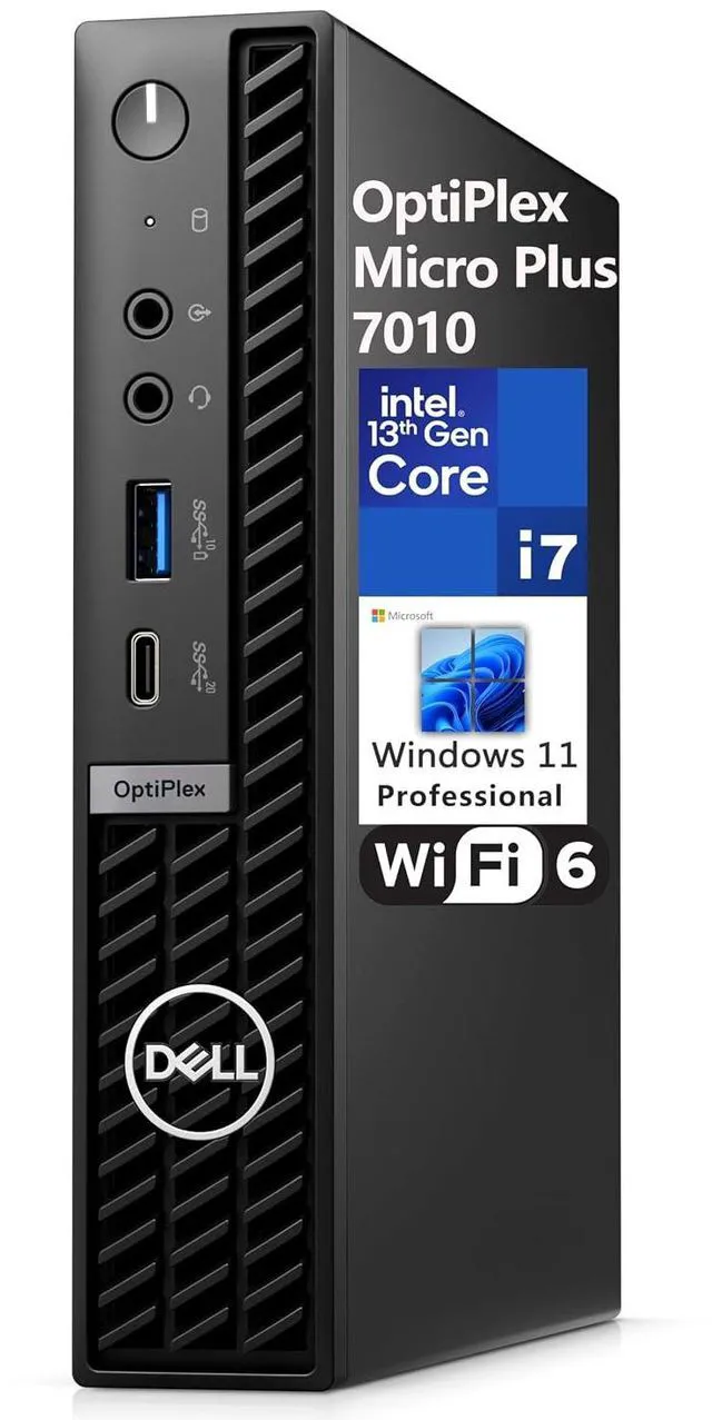 Main image of OptiPlex Micro Plus 7000 7010 MFF Micro Form Factor 1.2L Business Desktop Computer, 13th Gen 16 Cores i7-13700 up to 5.1GHz, 32GB DDR5 RAM, 1TB PCIe SSD, WiFi 6, Bluetooth, Windows 11 Pro