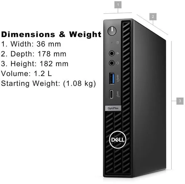 Alt view image 5 of 6 - OptiPlex Micro Plus 7000 7010 MFF Micro Form Factor 1.2L Business Desktop Computer, 13th Gen 16 Cores i7-13700 up to 5.1GHz, 32GB DDR5 RAM, 1TB PCIe SSD, WiFi 6, Bluetooth, Windows 11 Pro