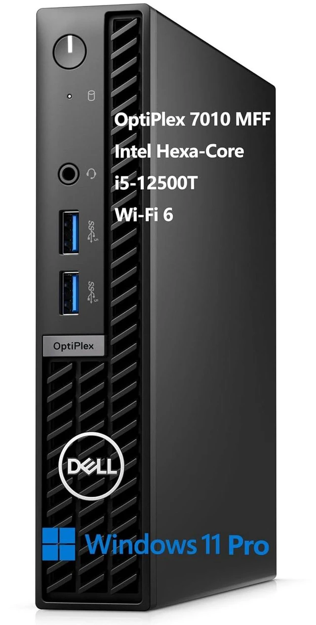 Main image of OptiPlex 7010 MFF 1.2L 7000 Micro Form Factor Business Desktop Computer, 12th Gen Hexa-Core i5-12500T (Beat i7-11700T), 16GB RAM, 512GB SSD, WiFi 6, Bluetooth, Windows 11 Pro
