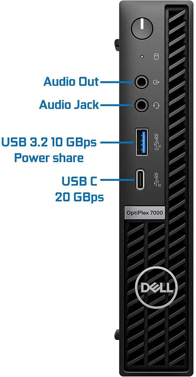 Alt view image 2 of 7 - OptiPlex 7000 Micro Desktop Computer, i7-12700T, 64GB RAM, 2TB NVMe SSD, Wi-Fi 6E, Bluetooth, USB C, DisplayPort, HDMI - Windows 11 Pro