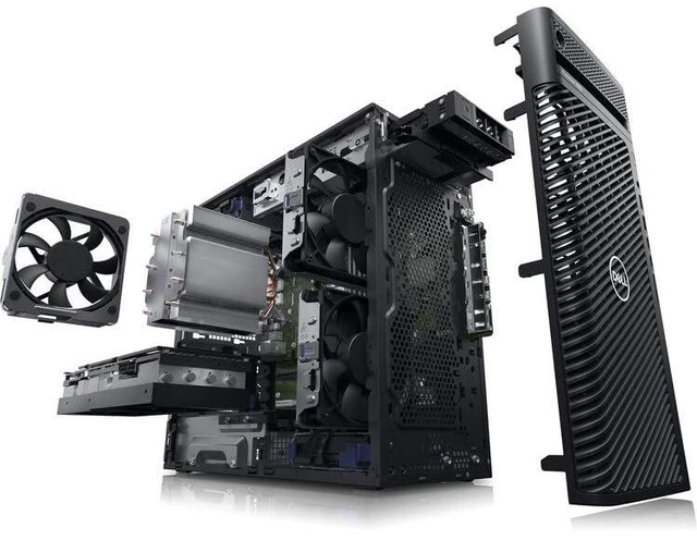 Alt view image 6 of 7 - Precision 3660 Tower Computer, i9-13900 24-Core, 64GB RAM, 2TB NVMe SSD, RTX A4000 16GB DDR6, Display Port, HDMI, Wi-Fi, Bluetooth - Windows 11 Pro, Black Desktop