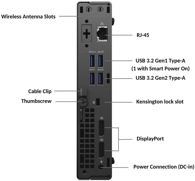 Alt view image 3 of 4 - OptiPlex 7000 Series 7080 MFF Mini Business Desktop, Core i5-10500T, 16GB RAM, 512GB SSD, RJ-45, DisplayPort, Type-C, Wi-Fi 6, Windows 10 Pro