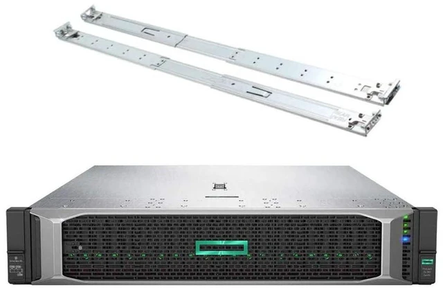 Main image of ProLiant DL380 Gen10 2U Rack Server Bundle with Dual Xeon 6148 2.40 GHz, 256GB DDR4 Memory, 7.68TB Enterprise SSD Storage, RAID, Dual Power, iLO, Rail Kit, Server 2022 Standard