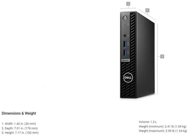 Alt view image 7 of 7 - OptiPlex 7010 Micro Form Factor Desktop, Core i5-13500T (14 Core up to 4.6 GHz), UHD Graphics, 16GB DDR4 RAM, 512GB PCIe SSD, Windows 11 Pro, Black