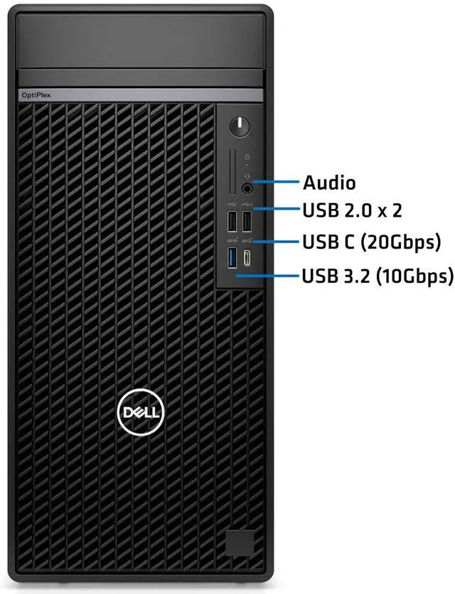 Alt view image 2 of 5 - OptiPlex Plus 7010 Tower Computer, i7-13700, 64GB RAM, 2TB NVMe SSD, USB-C, 3-Monitor Support, DisplayPort, WiFi, BT, DVDRW, Windows 11 Pro, Black Desktop