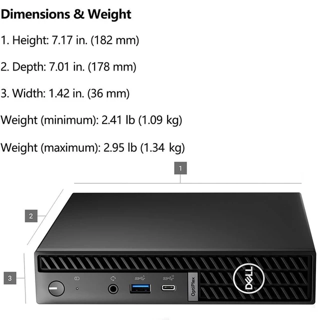 Alt view image 6 of 6 - OptiPlex 7000 Mini Desktop Computers, Pro Micro Desktop Business PC, 6-Core i5-12400T, 64GB DDR4 RAM, 2TB PCIe SSD, WiFi 6E, HDMI, 2 DisplayPorts, Windows 11 Pro