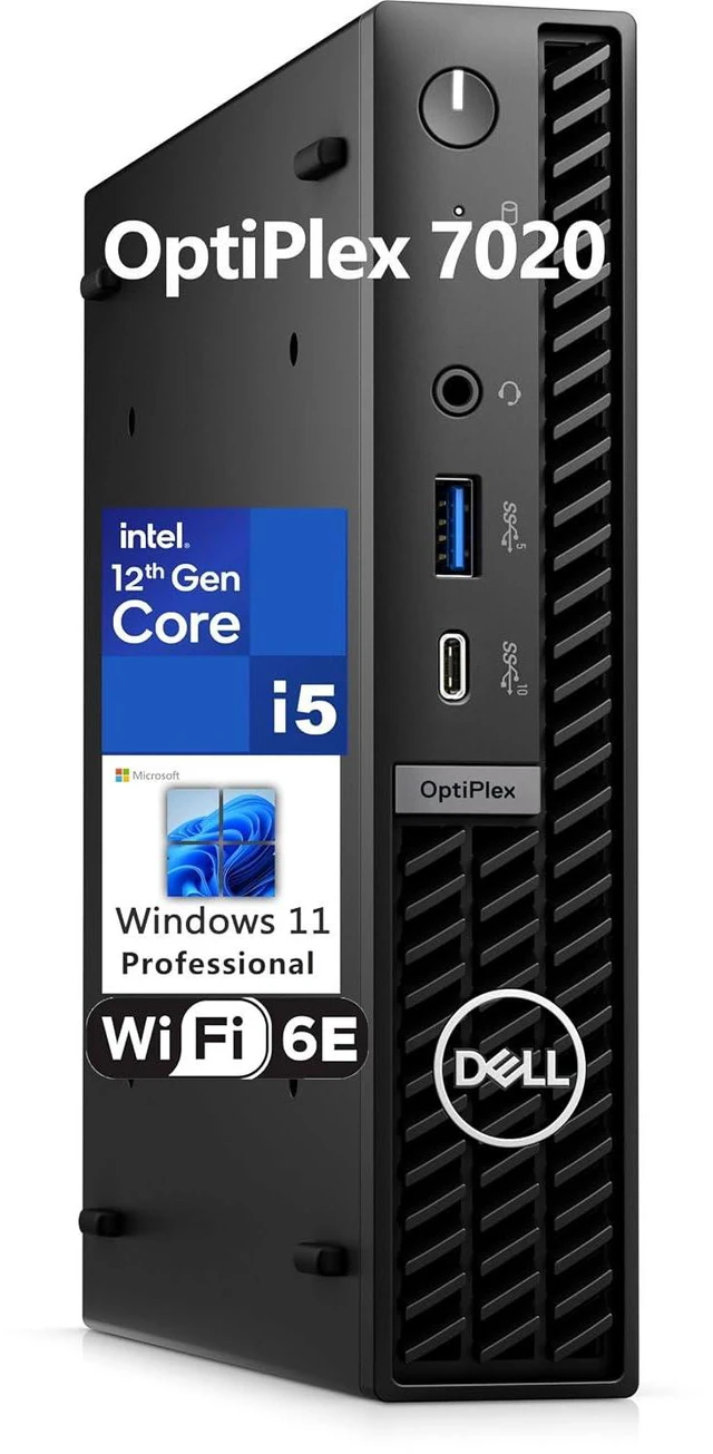 Main image of OptiPlex 7020 MFF Business Desktop Computer, 7000 Micro Form Factor Mini, Hexa-Core i5-12500T (Beat i7-11700T), 64GB DDR5 RAM, 2TB PCIe SSD, WiFi 6E, HDMI + 2 DisplayPorts, Windows 11 Pro