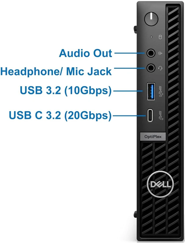 Alt view image 2 of 5 - OptiPlex 7010 Micro Plus Desktop Computer, Core i7-13700T, 64GB RAM, 2TB NVMe SSD, USB Type-C, 3-Monitor Support, 802.11ax WiFi, Bluetooth 5.3, Windows 11 Pro, Black