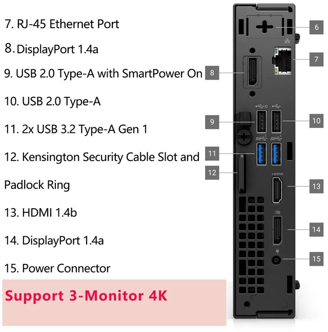 Alt view image 3 of 6 - OptiPlex 7020 MFF Mini PC 7000 Business Desktop Computer, 6-Core i5-12500T (Beat i7-11700T), 64GB DDR5 RAM, 4TB PCIe SSD, WiFi6E, 2 DisplayPort + HDMI, Windows 11 Pro