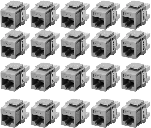 Alt view image 4 of 5 - Leviton Extreme Quick Port Connector, 25-Pack, 61110-BG6, Gray