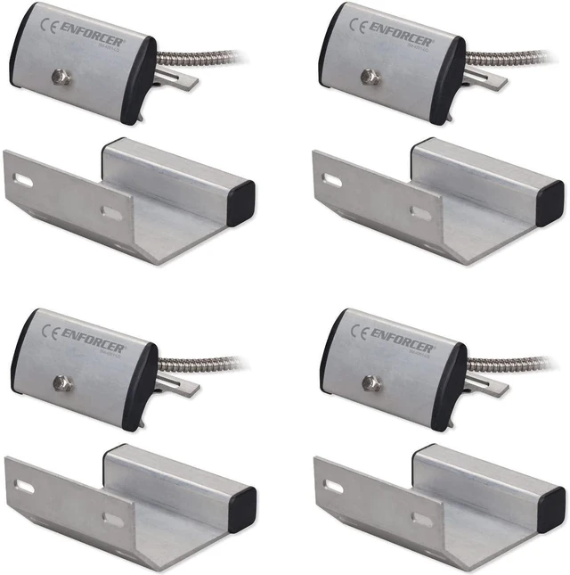 Main image of Seco-Larm SM-4201-LQ Pack of 4 Track-Mount Overhead Door Magnetic Contact Switches, Rugged Aluminum Housing, 36" Wire Leads, for Closed-Loop Circuits, 3" Gap, Weatherproof, Mounting Bracket Included