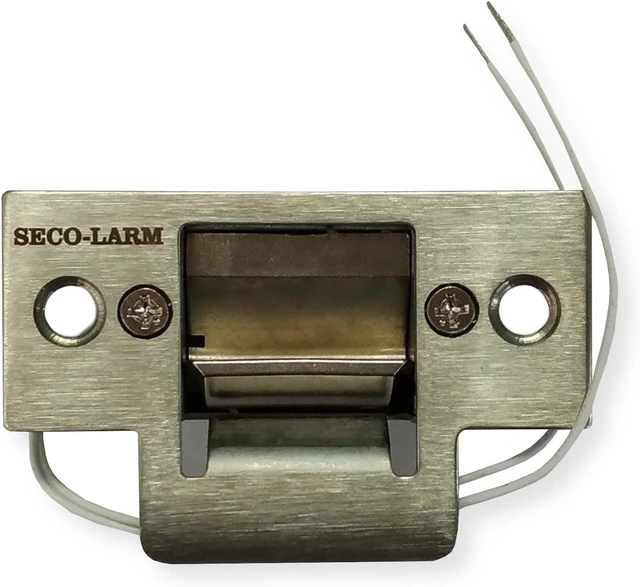 Alt view image 2 of 6 - Seco-Larm SD-991A-D1Q Pack of 6 Mini No-Cut Electric Door Strikes; Indoor Use, Converts Cylindrical Lock Sets Into an Electronic Access-Controlled Locking System, Stainless Steel Keeper