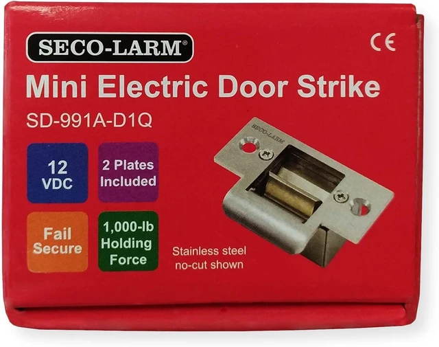 Alt view image 4 of 6 - Seco-Larm SD-991A-D1Q Pack of 6 Mini No-Cut Electric Door Strikes; Indoor Use, Converts Cylindrical Lock Sets Into an Electronic Access-Controlled Locking System, Stainless Steel Keeper
