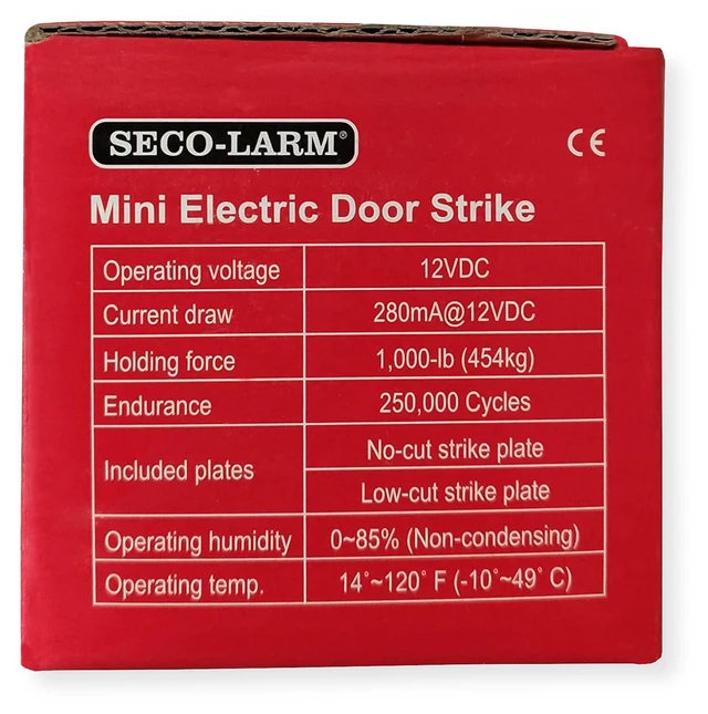 Alt view image 4 of 5 - Seco-Larm SD-991A-D1Q Enforcer Mini No-Cut Electric Door Strike, Fail-Secure