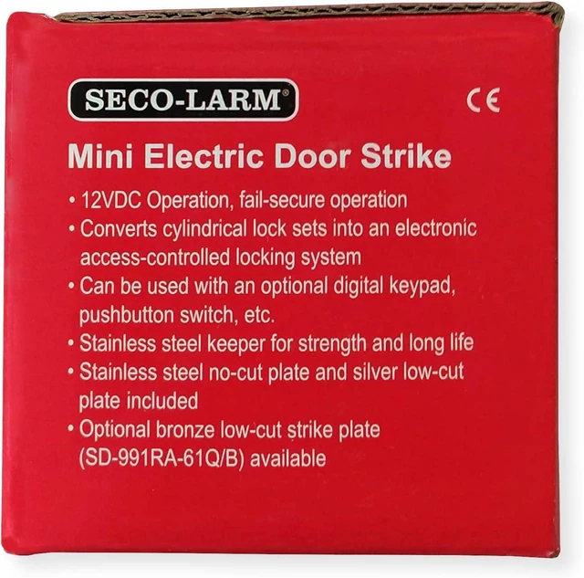 Alt view image 6 of 6 - Seco-Larm SD-991A-D1Q Pack of 6 Mini No-Cut Electric Door Strikes; Indoor Use, Converts Cylindrical Lock Sets Into an Electronic Access-Controlled Locking System, Stainless Steel Keeper