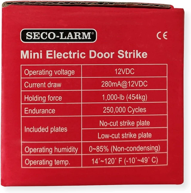 Alt view image 5 of 6 - Seco-Larm SD-991A-D1Q Pack of 6 Mini No-Cut Electric Door Strikes; Indoor Use, Converts Cylindrical Lock Sets Into an Electronic Access-Controlled Locking System, Stainless Steel Keeper