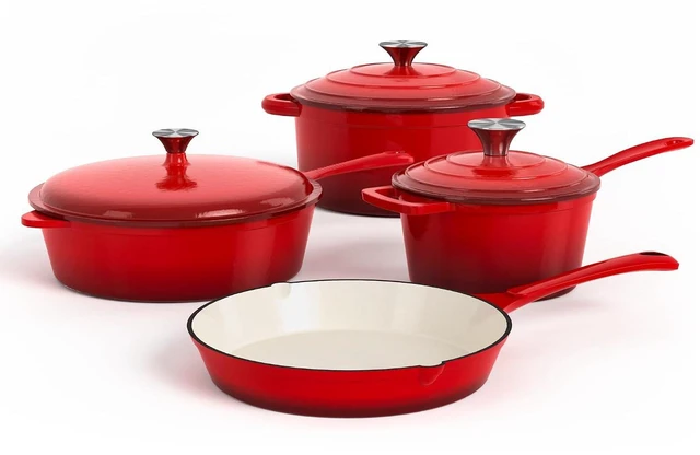 Main image of DishDelight Enameled Cast Iron Cookware Set, 7Pcs