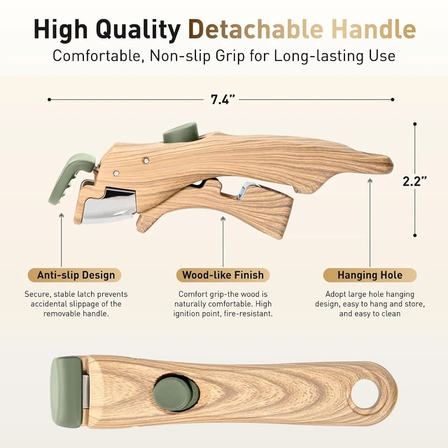 Alt view image 4 of 7 - DishDelight Detachable Handle Camping Pots and Pans Set Non Stick