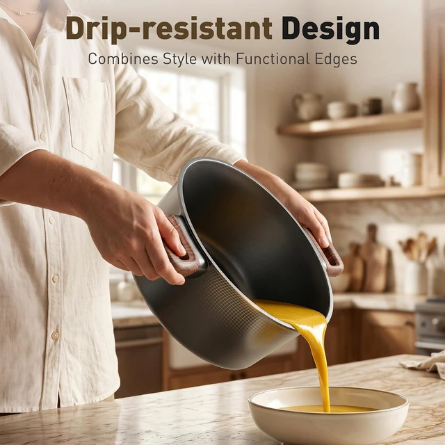 Alt view image 4 of 7 - DishDelight 10PCS Ceramic Pots and Pans Set, Kitchen Induction Cookware Set