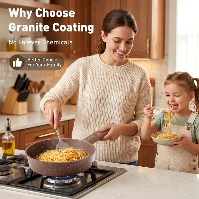 Alt view image 3 of 7 - DishDelight 10 Piece Pots and Pans Set Non Stick, Induction Cookware Set