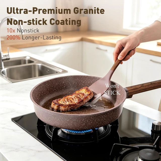 Alt view image 5 of 7 - DishDelight 10 Piece Pots and Pans Set Non Stick, Induction Cookware Set