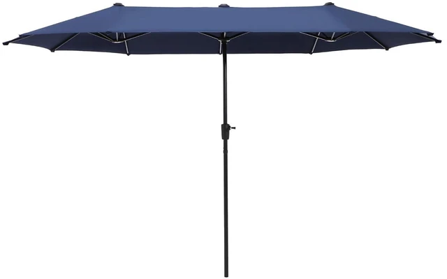 Main image of 13 ft Large Double-Sided Patio Umbrella, Outdoor Umbrella, Navy Blue