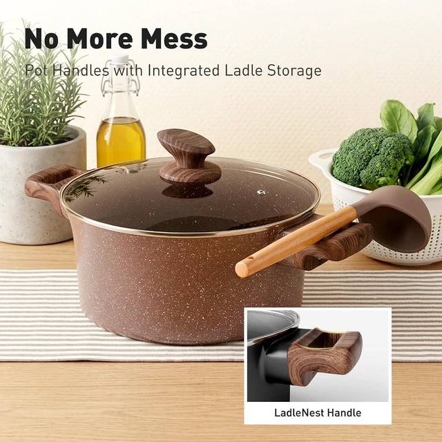 Alt view image 6 of 7 - DishDelight 10 Piece Pots and Pans Set Non Stick, Induction Cookware Set