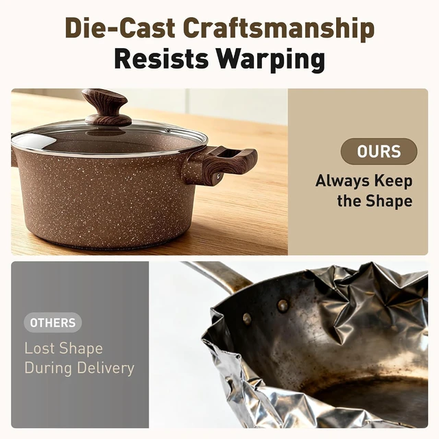 Alt view image 7 of 7 - DishDelight 10 Piece Pots and Pans Set Non Stick, Induction Cookware Set