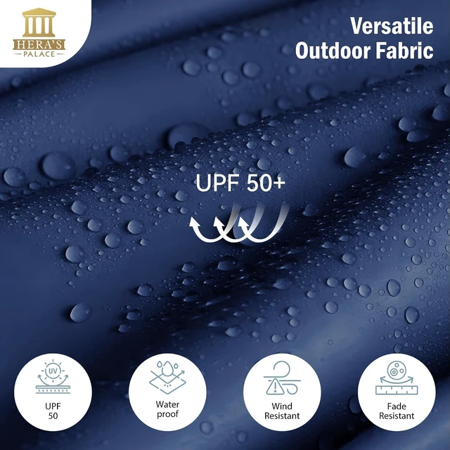 Alt view image 7 of 7 - 13 ft Large Double-Sided Patio Umbrella, Outdoor Umbrella, Navy Blue