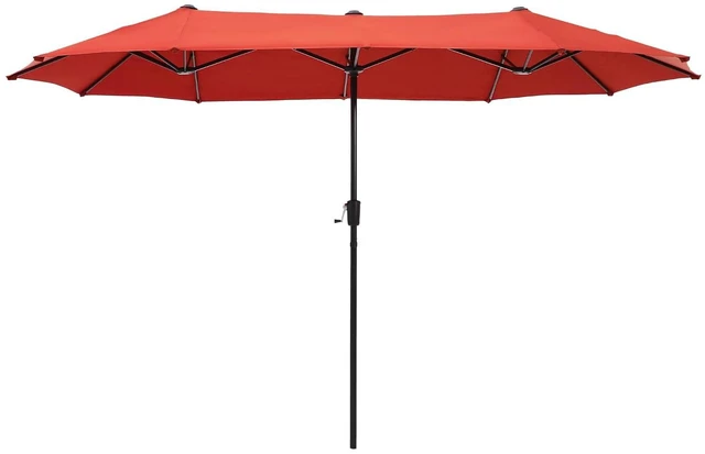 Main image of 13 ft Large Double-Sided Patio Umbrella, Outdoor Umbrella, Orange Red
