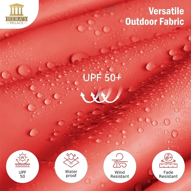 Alt view image 7 of 7 - 13 ft Large Double-Sided Patio Umbrella, Outdoor Umbrella, Orange Red