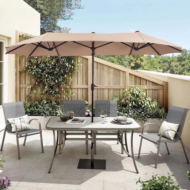 Alt view image 7 of 7 - HERA'S PALACE 13 ft Rectangle Patio Umbrellas Large Outdoor Umbrella with Crank Powerful UV Protective Table Umbrella Outdoor Patio for Backyard, Pool, Garden, Deck